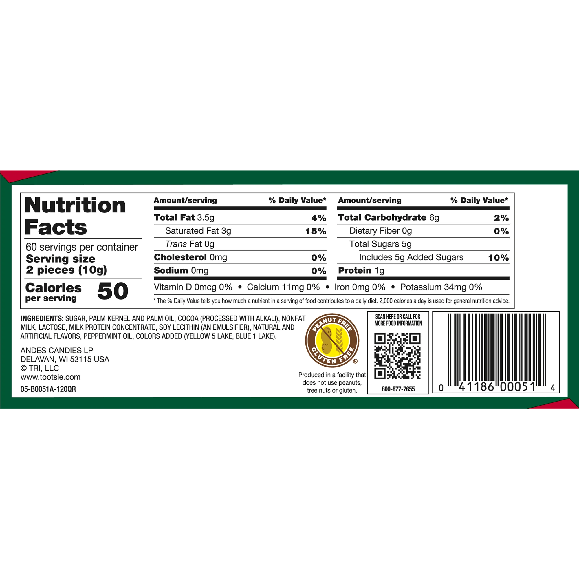 Andes Crème de Menthe Thins (20 oz. \/120 ct. Box)