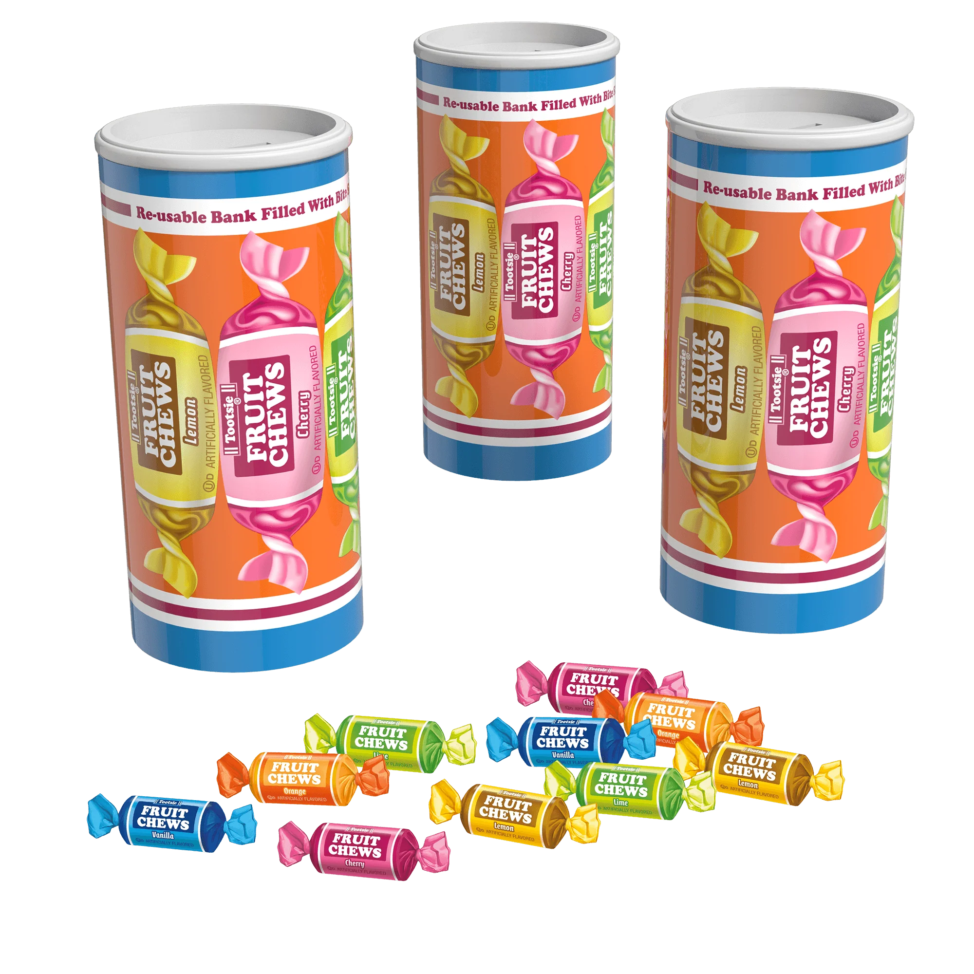 Tootsie Fruit Chews Assorted Flavors (4 oz. Bank) 2 Tootsie Fruit Chews Assorted Flavors (4 oz. Bank)