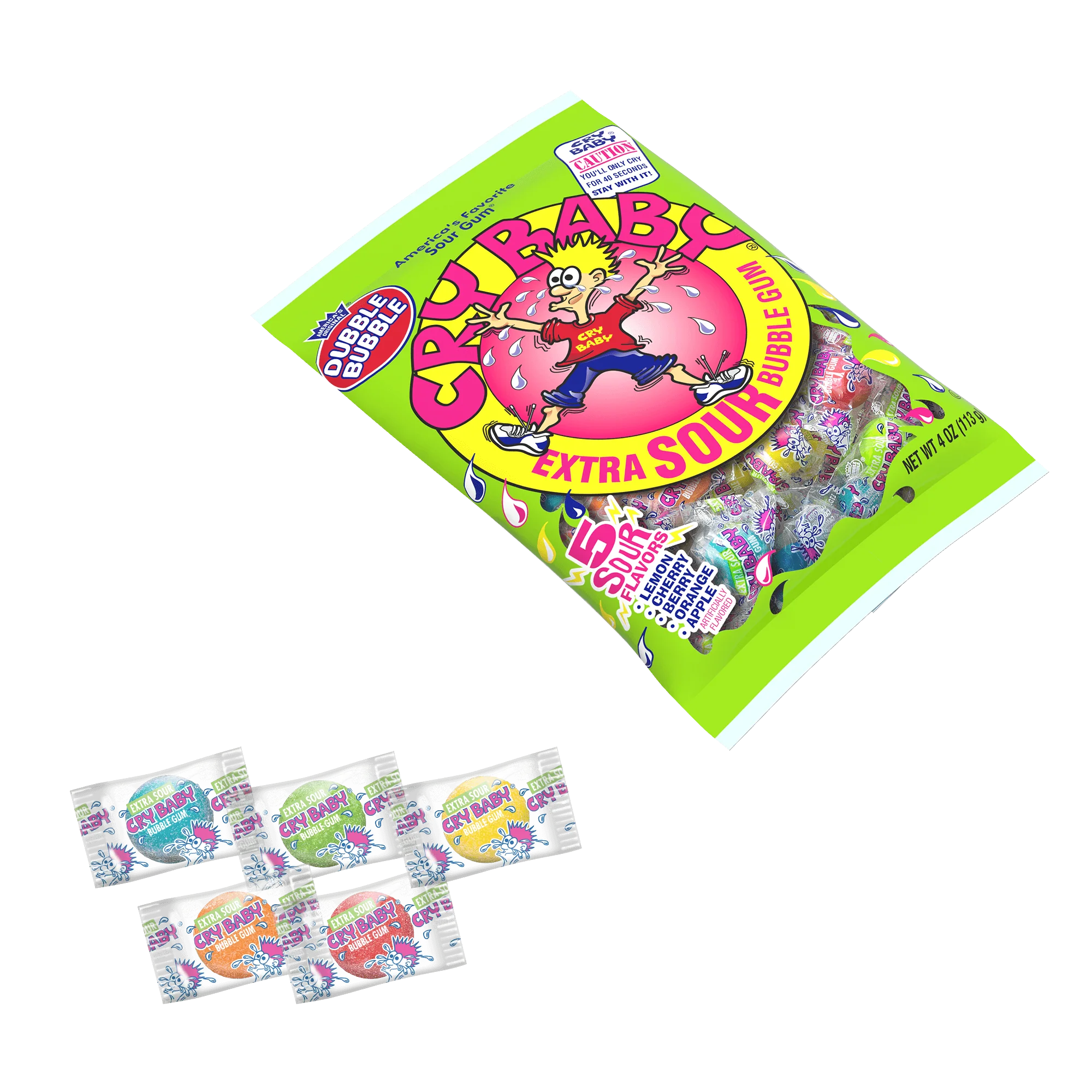 Cry Baby Extra Sour Bubble Gum (4 oz. Bag)