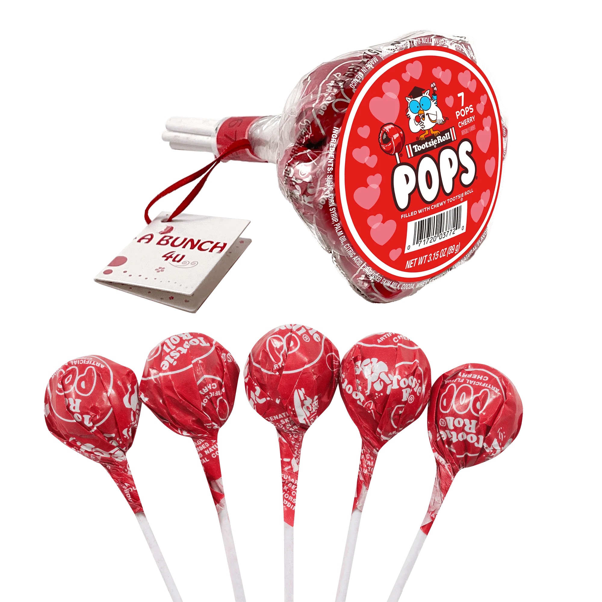 Tootsie Valentine Bunch Pops with Cards (7 ct. Bunch) 2 Tootsie Valentine Bunch Pops with Cards (7 ct. Bunch)