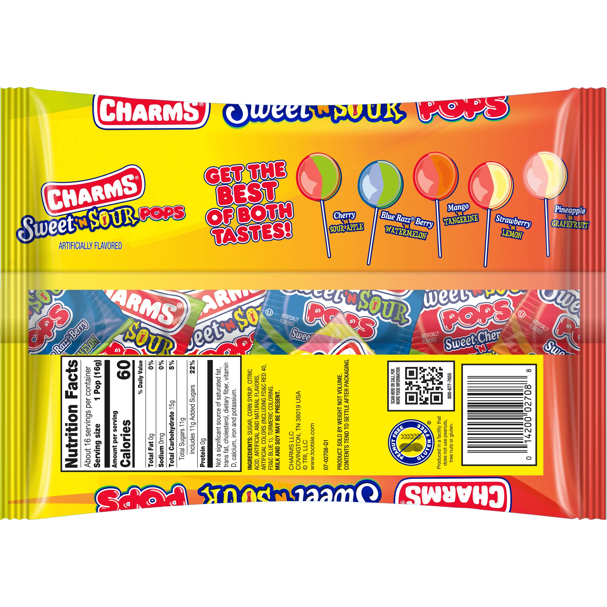Charms Assorted Sweet 'N Sour Pops (9 oz. Bag)