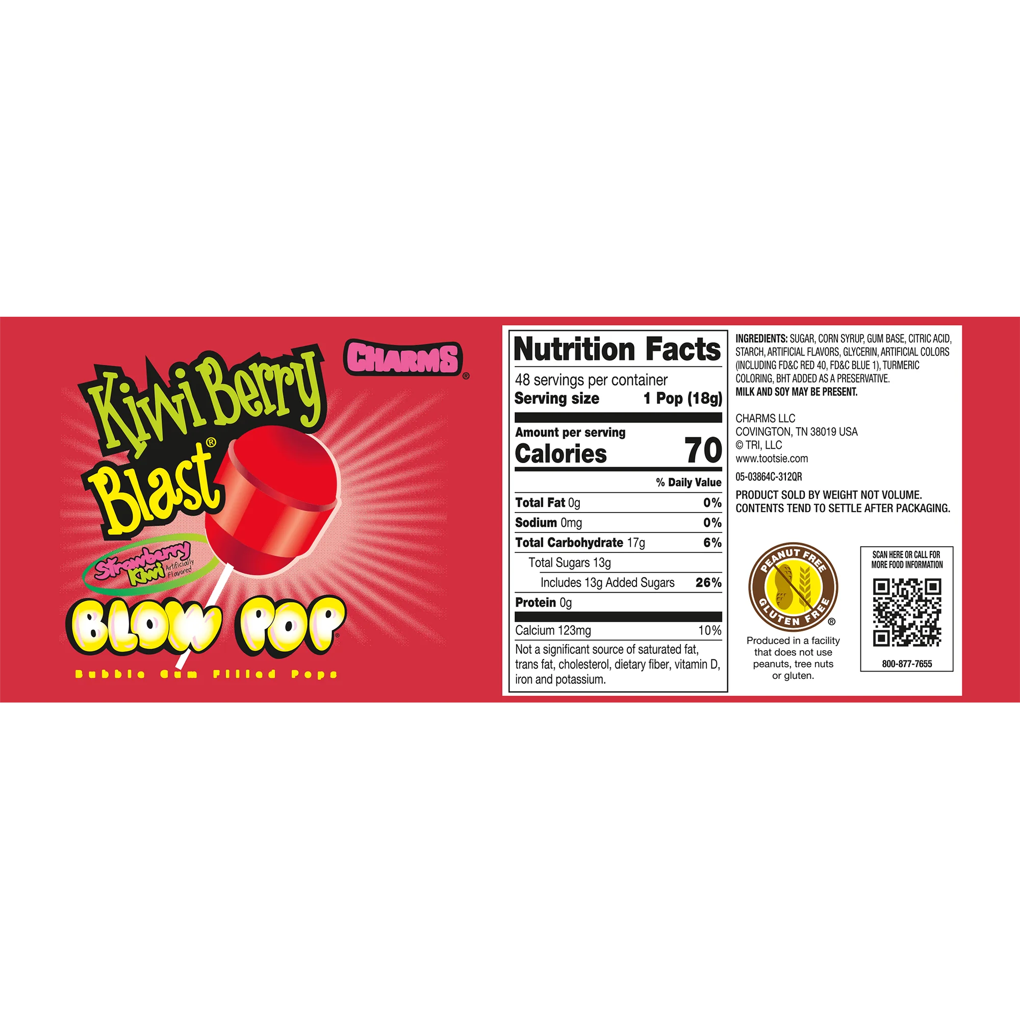Charms Blow Pop Kiwi Berry Blast (15.2 oz. \/ 48 ct. Box)