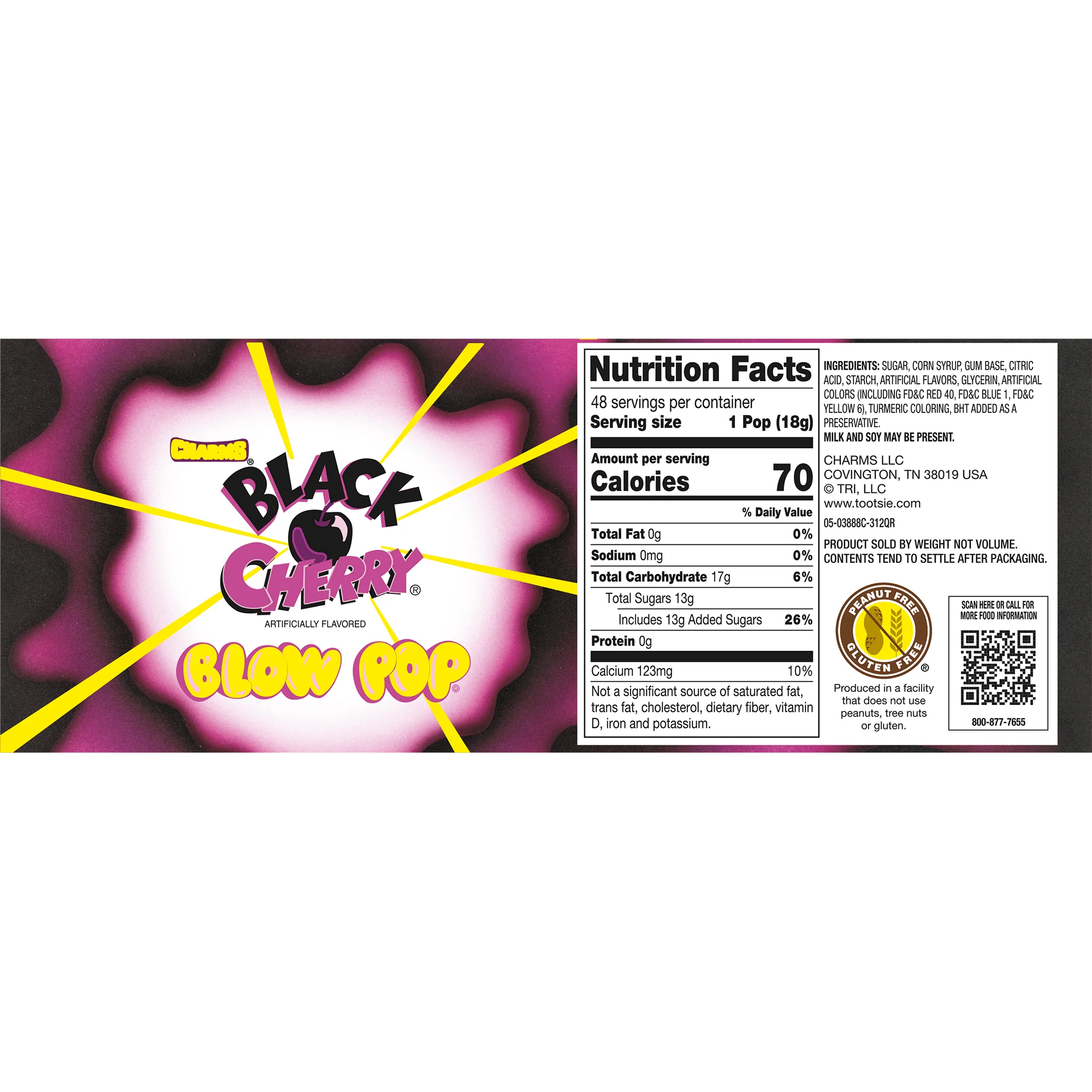 Charms Blow Pop Black Cherry (15.2 oz. \/ 48 ct. Box)