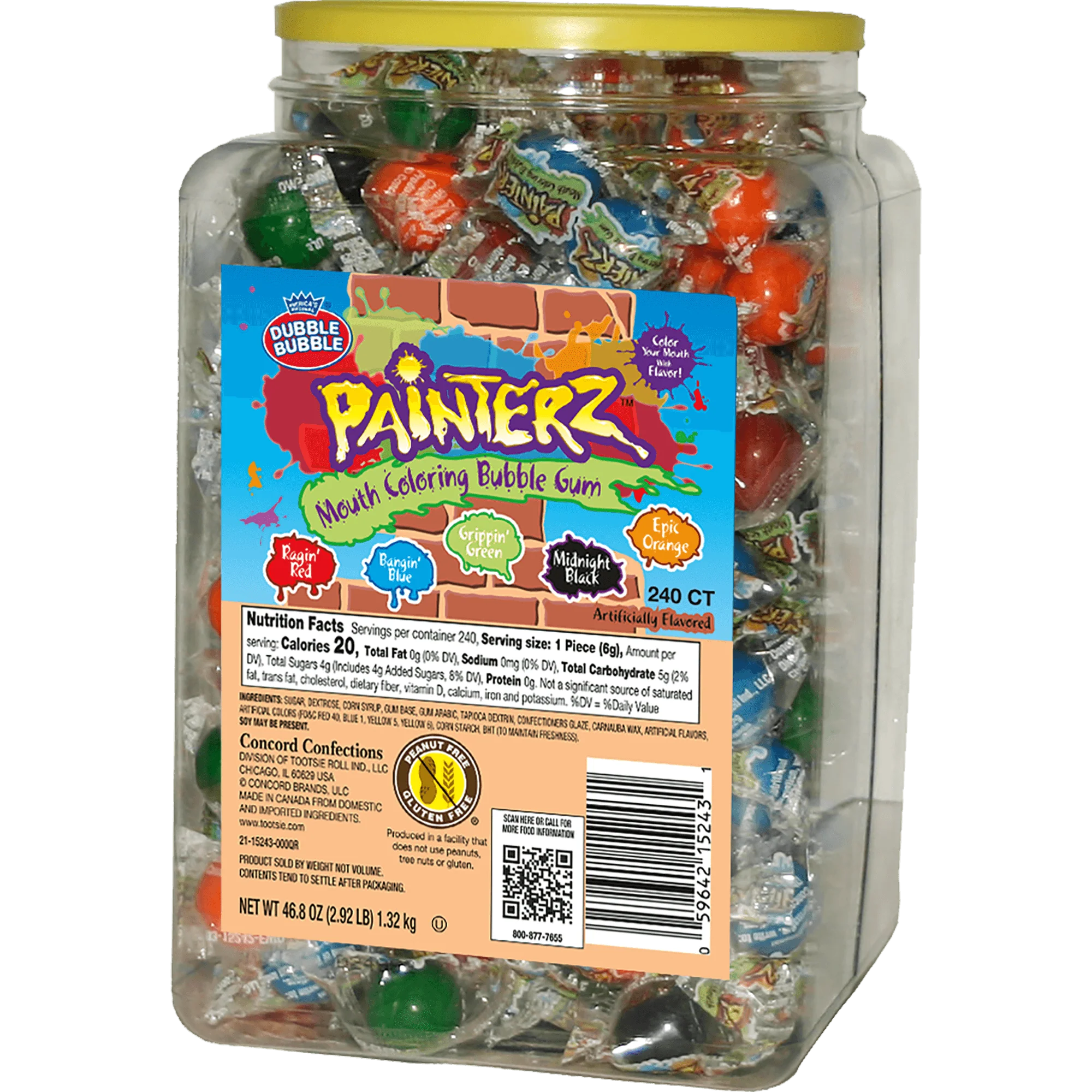Dubble Bubble Painterz Mouth Coloring Bubble Gum (46.8 oz Jar) 2 Dubble Bubble Painterz Mouth Coloring Bubble Gum (46.8 oz Jar)