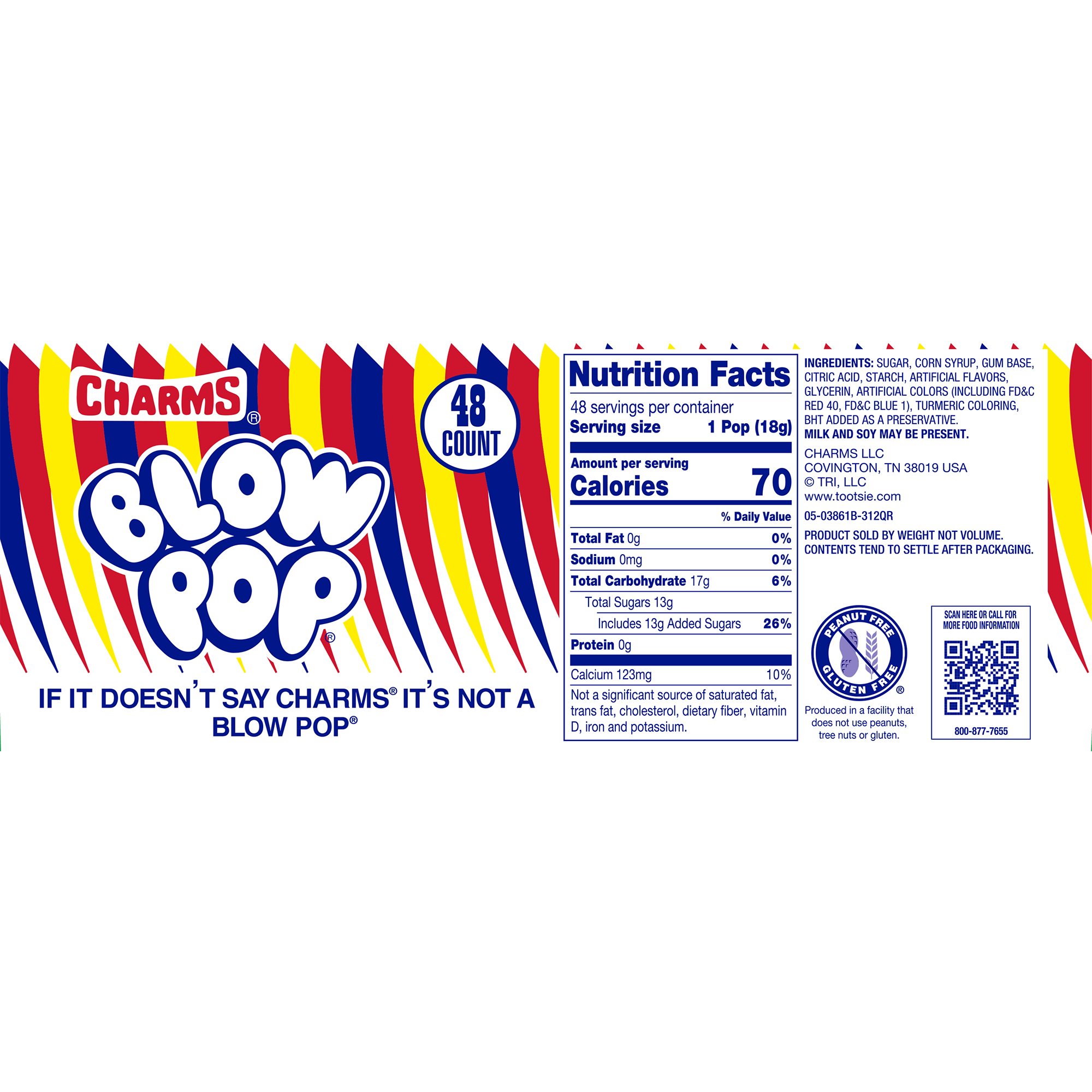 Charms Blow Pop Cherry (48 ct. Box)