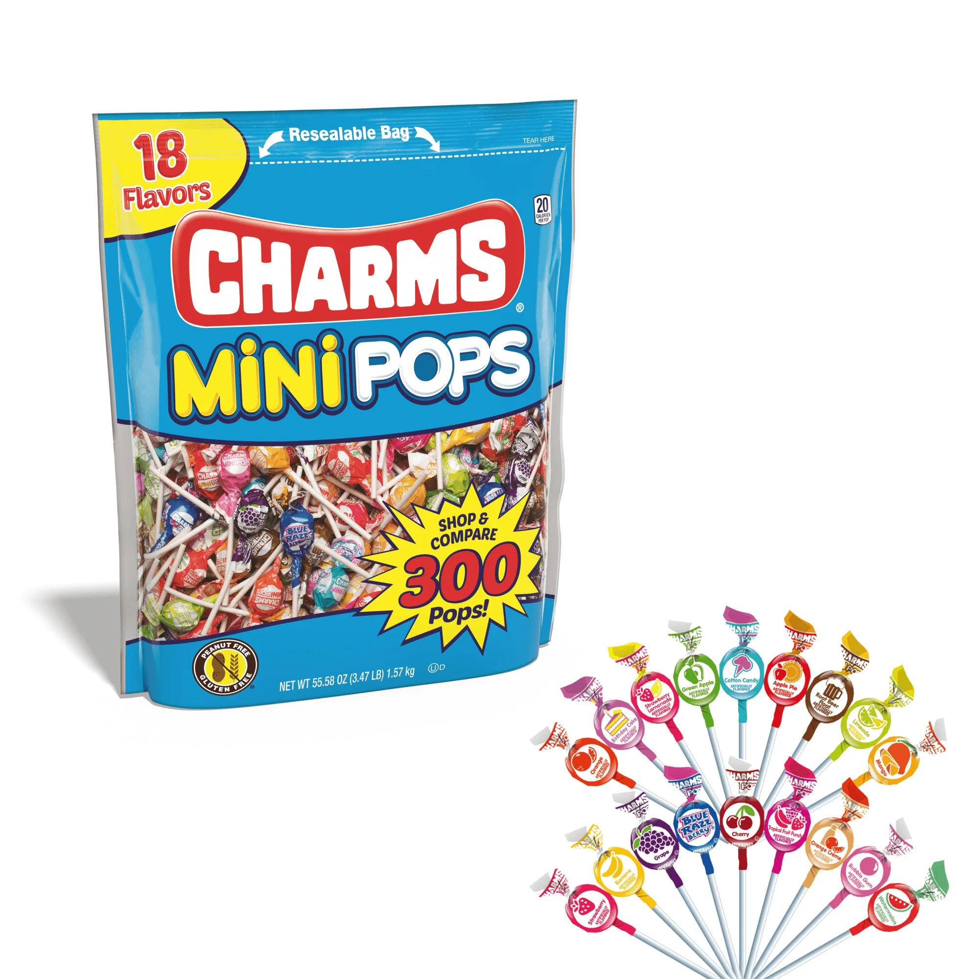 Charms Assorted Mini Pops (55.58 oz. \/ 300 ct.)
